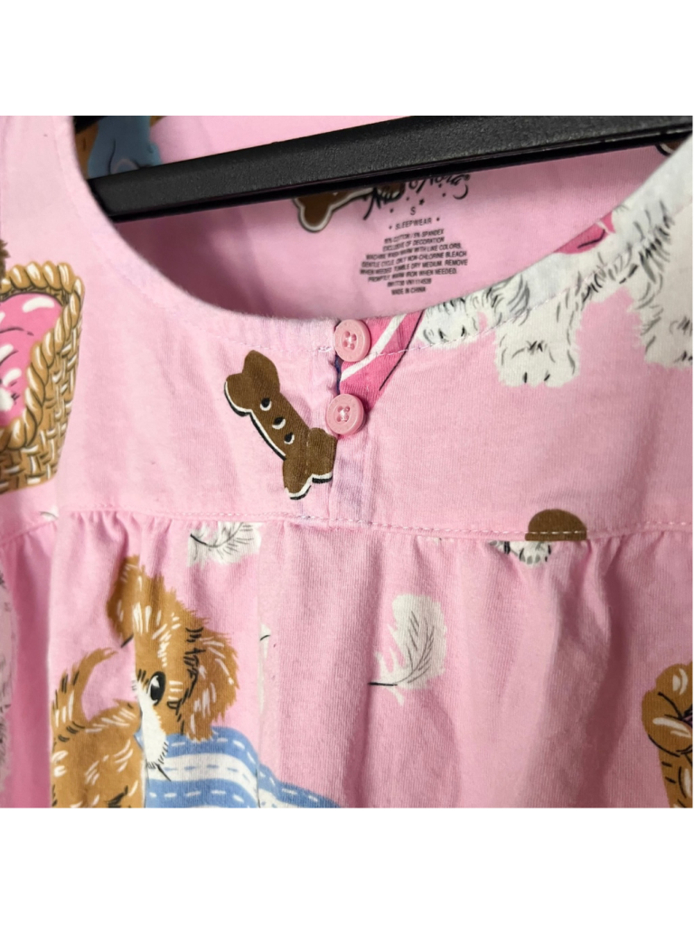 Nick & Nora Women's Pink Nightgown Sz S Puppy Dog Print Sleepwear Nightgown - Picture 3 of 9